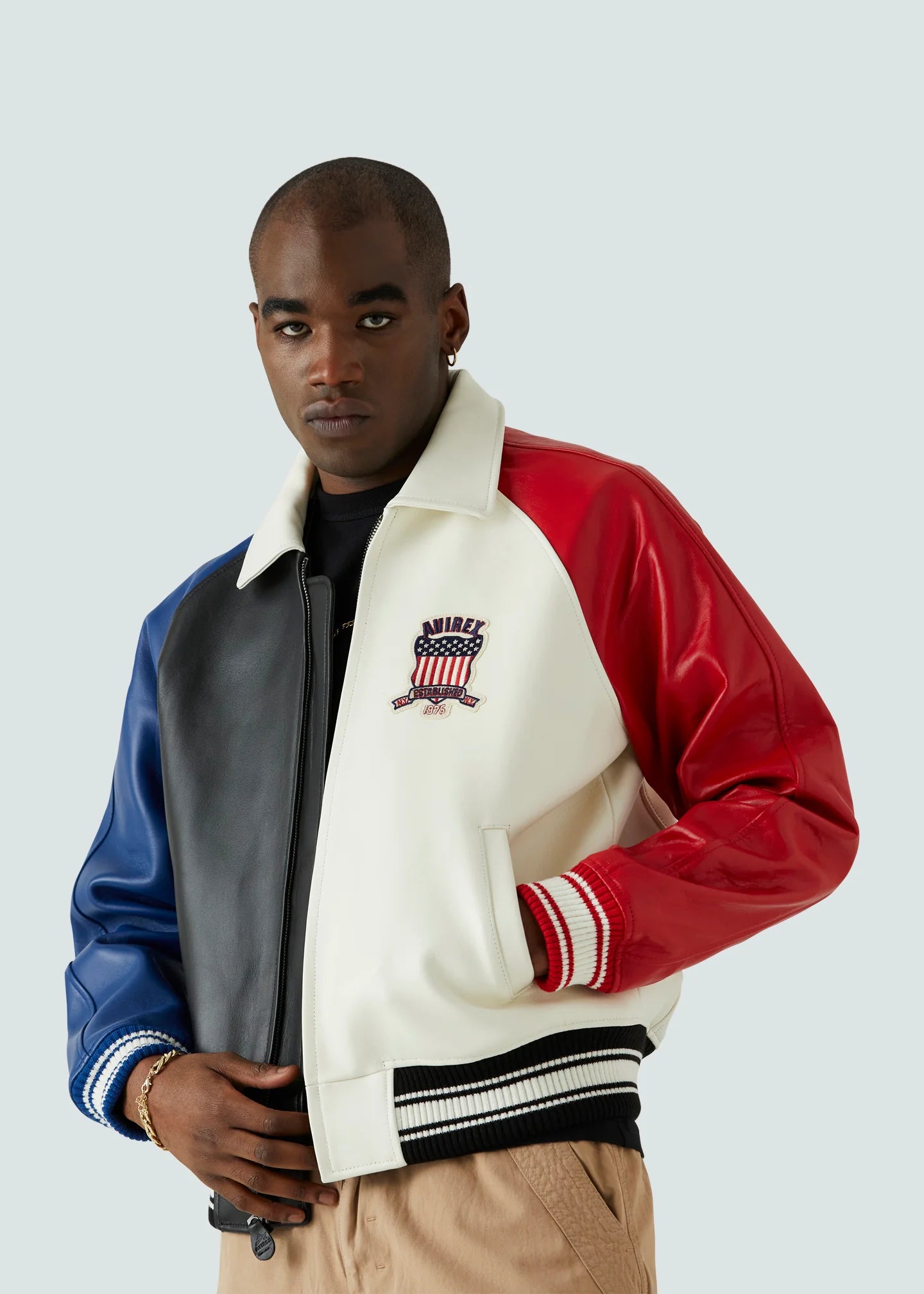 Obey sales leather jacket