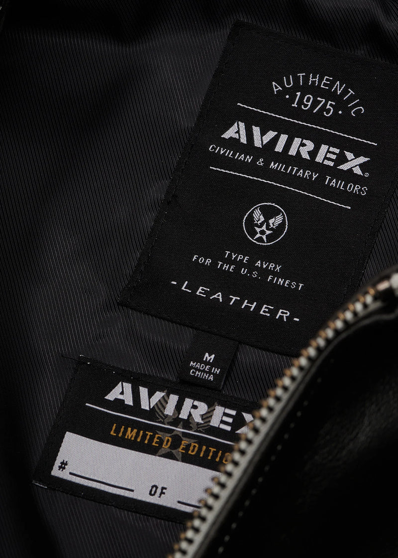 AVIREX ICON LEATHER JACKET OMBRE BLACK FADE
