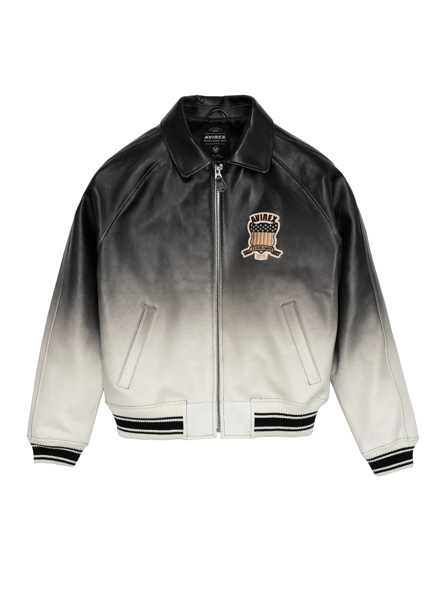 Avirex leather bomber sale jacket