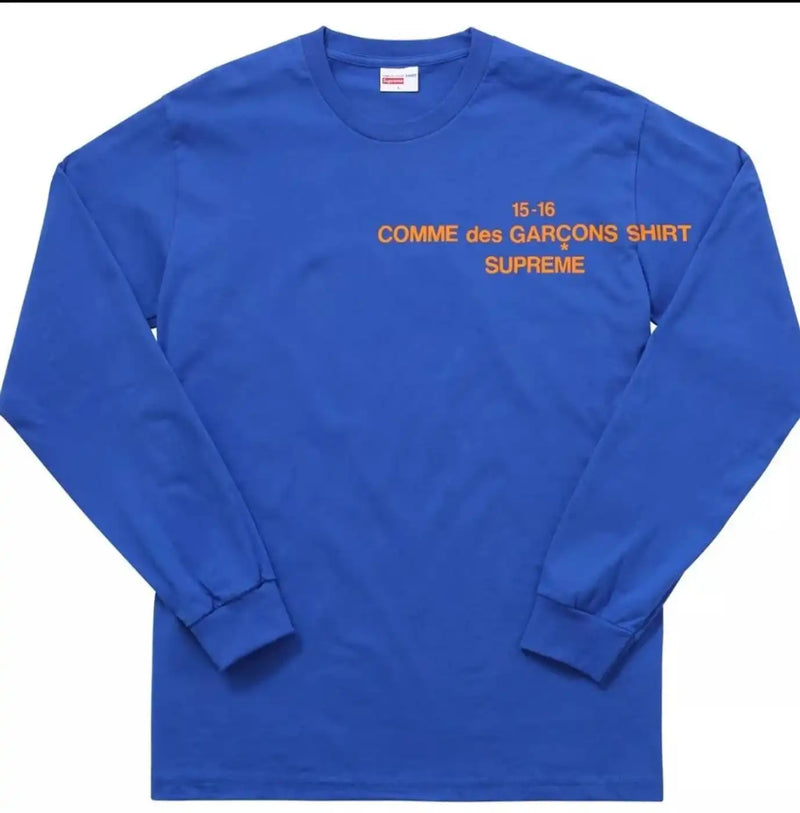 PRE LOVED - SUPREME X COMME DES GARCONS BLUE LONG SLEEVE
