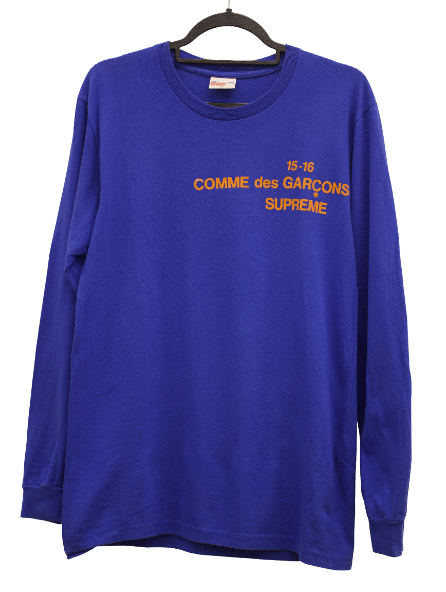 PRE LOVED - SUPREME X COMME DES GARCONS BLUE LONG SLEEVE