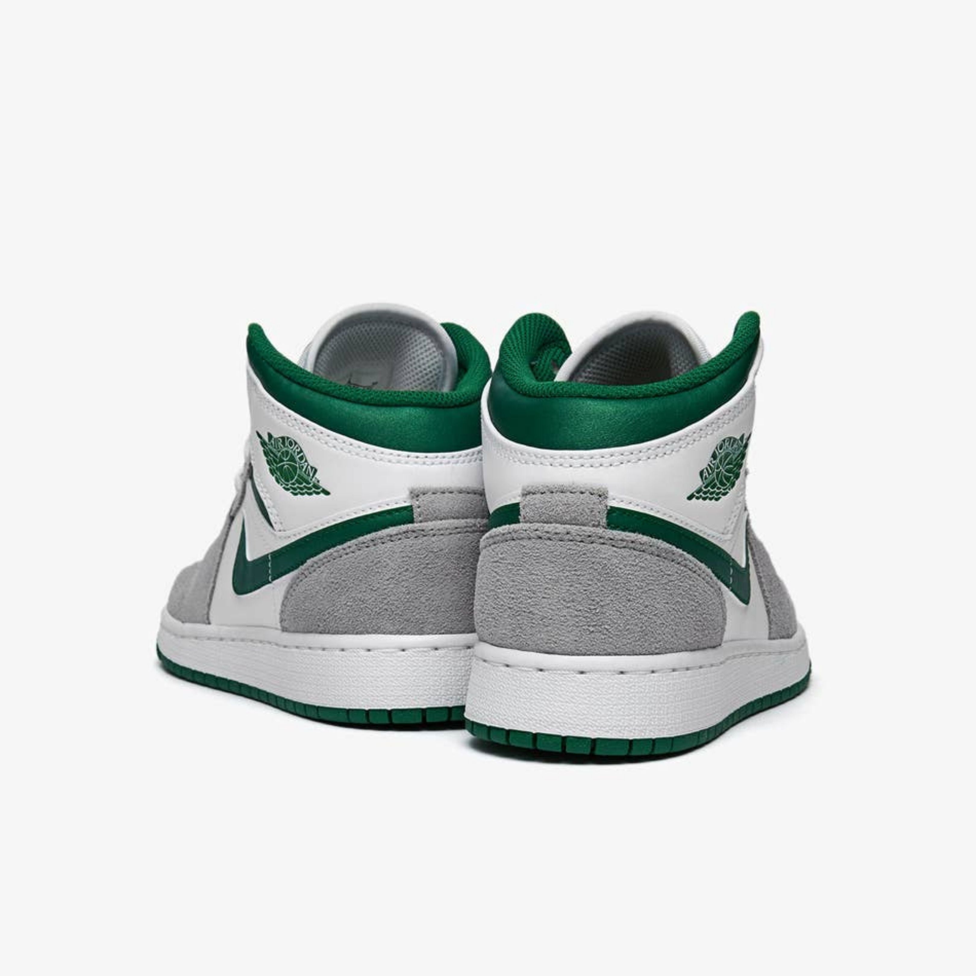 JORDAN 1 MID WHITE GREY PINE GREEN (GS) - The Edit LDN