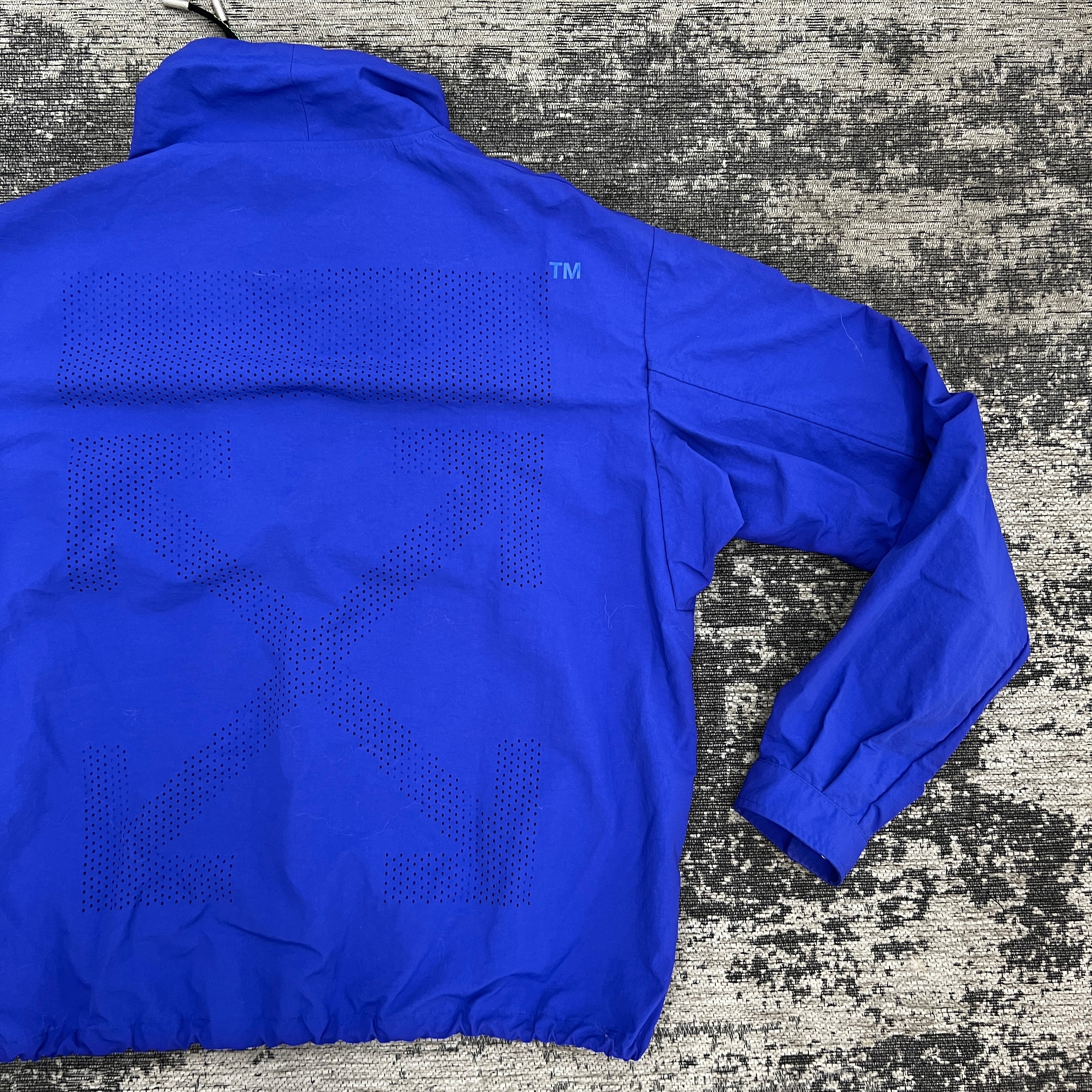 PRE-LOVED OFF-WHITE PERFORATED ANORAK BLUE