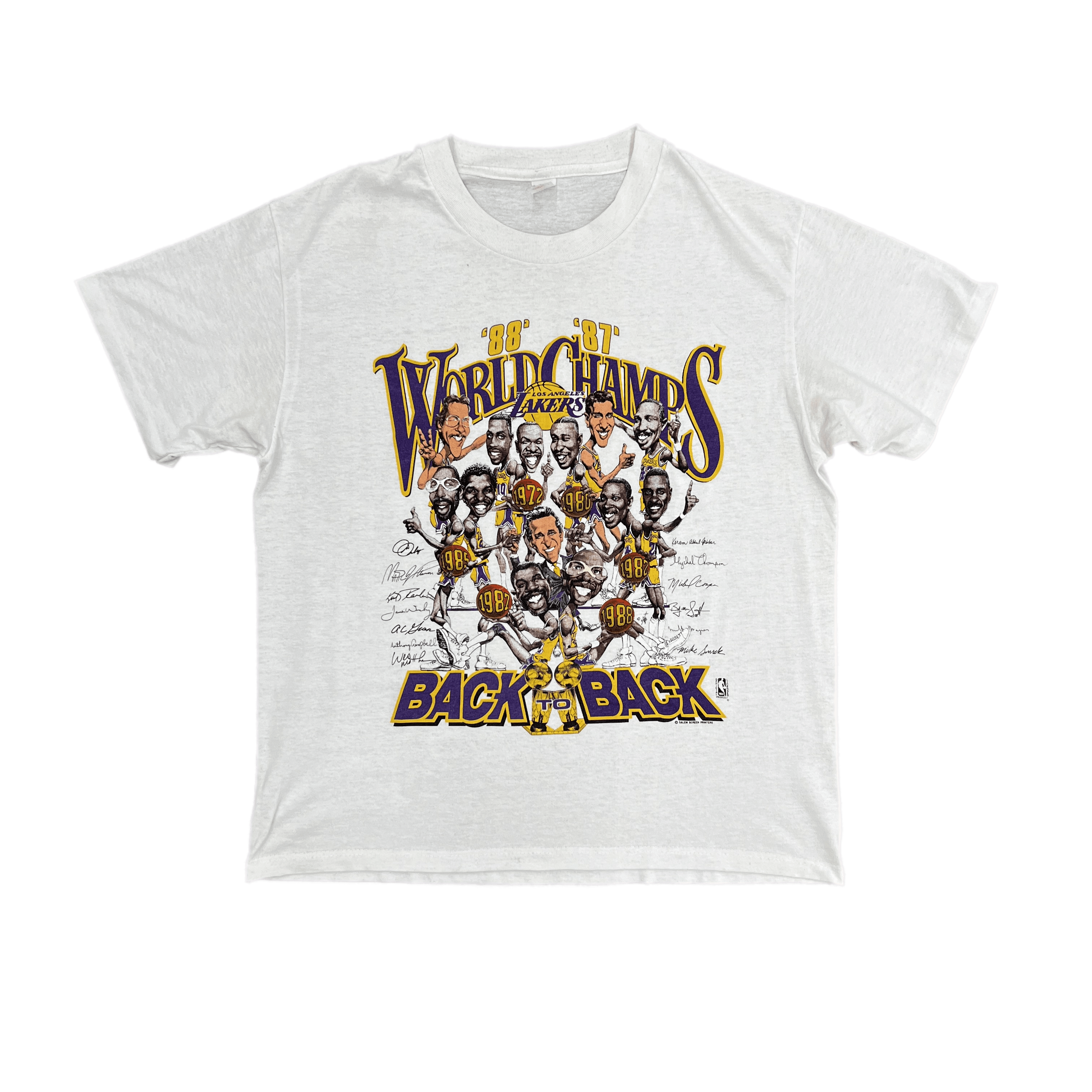 VINTAGE WORLD CHAMPS "BACK TO BACK" WHITE T-SHIRT