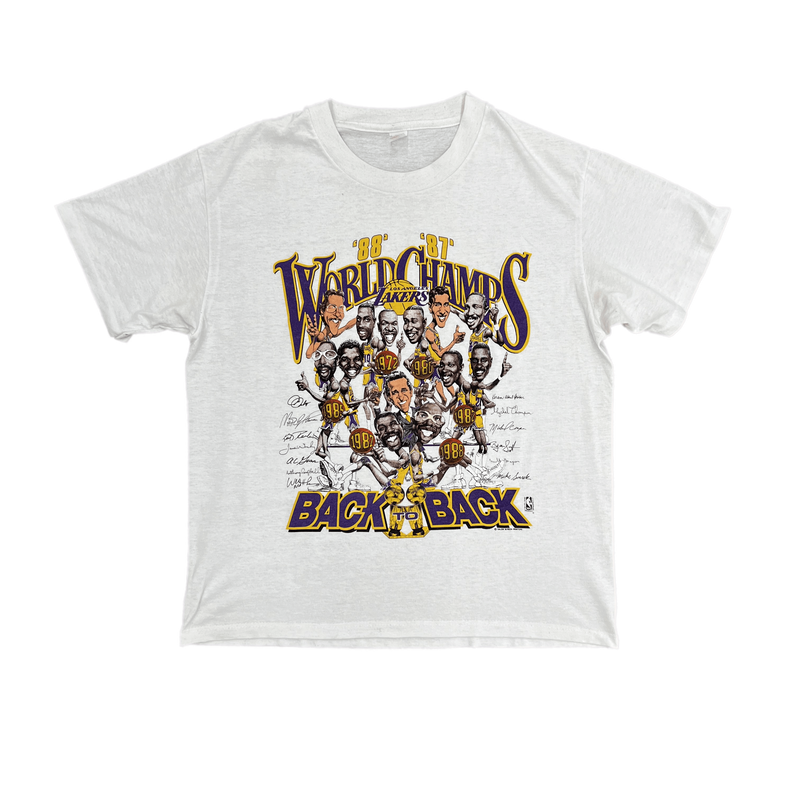 VINTAGE WORLD CHAMPS "BACK TO BACK" WHITE T-SHIRT