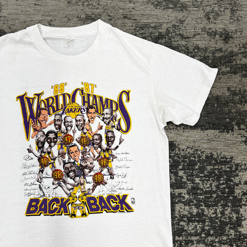 VINTAGE WORLD CHAMPS "BACK TO BACK" WHITE T-SHIRT