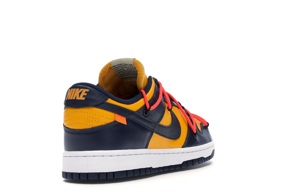 NIKE DUNK LOW OFF-WHITE UNIVERSITY GOLD MIDNIGHT NAVY - The Edit Man London Online
