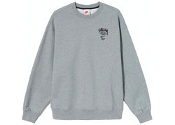 NIKE X STUSSY INTERNATIONAL CREWNECK SWEATSHIRT HEATHER GREY - The Edit Man London Online