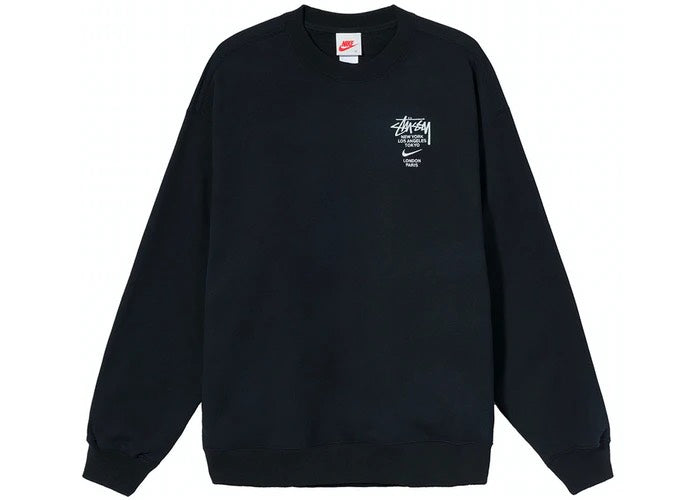 NIKE X STUSSY INTERNATIONAL CREWNECK SWEATSHIRT BLACK - The Edit Man London Online