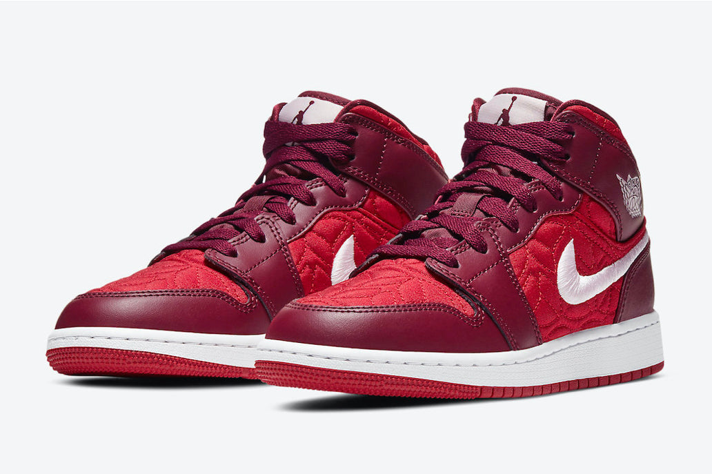 JORDAN 1 MID SE RED QUILT GS