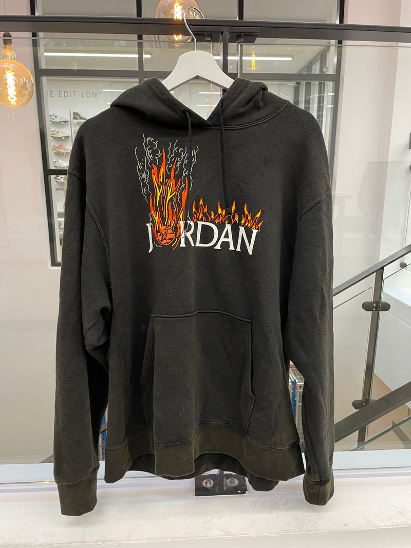 PRE LOVED - TRAVIS SCOTT MJ FLEECE HOODIE BLACK