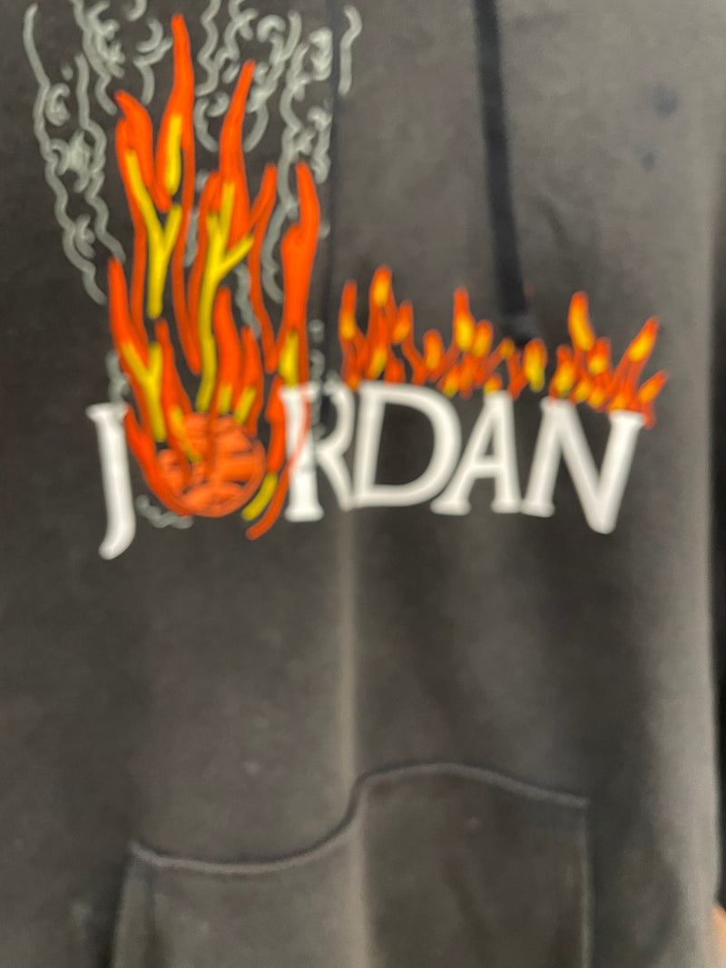 PRE LOVED - TRAVIS SCOTT MJ FLEECE HOODIE BLACK