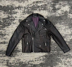PRE LOVED - PALM ANGELS LOGO LEATHER JACKET
