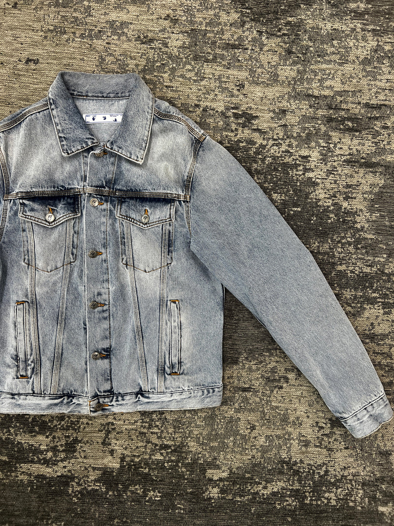 PRE LOVED - OFF WHITE BLUE DENIM JACKET