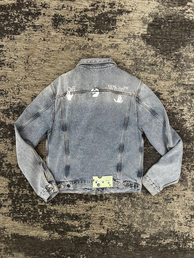PRE LOVED - OFF WHITE BLUE DENIM JACKET