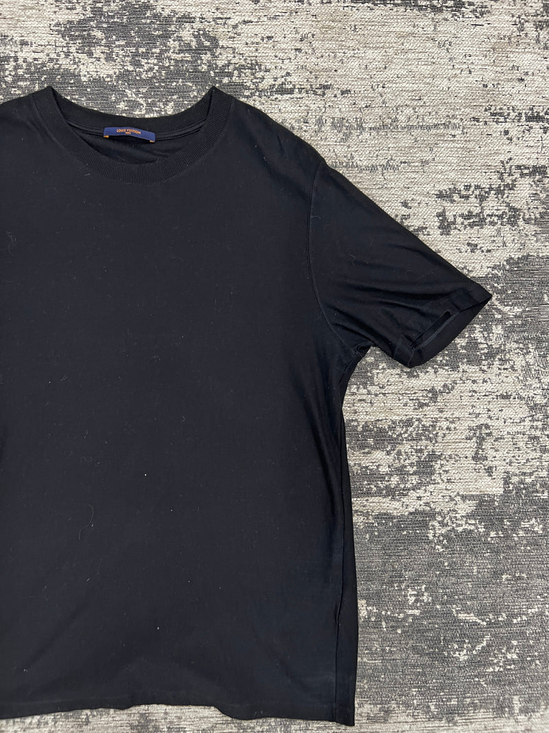 PRE-LOVED - LOUIS VUITTON BLACK COTTON & JACQUARD VELOUR SATELLITE T SHIRT