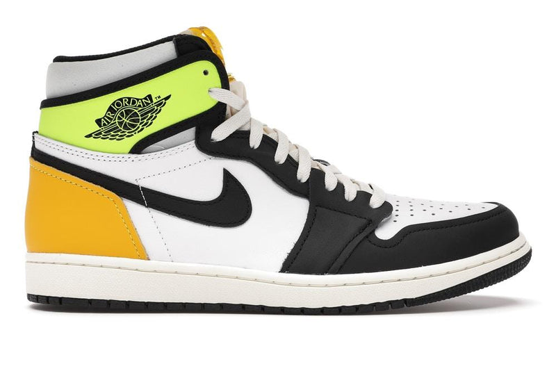 JORDAN 1 RETRO HIGH WHITE BLACK VOLT UNIVERSITY GOLD - The Edit Man London Online