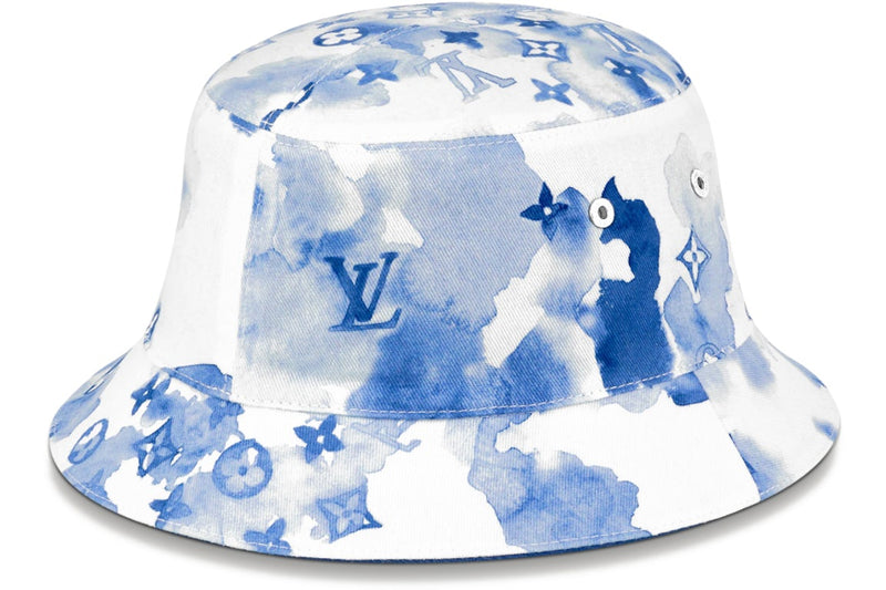 LOUIS VUITTON BUCKET HAT MONOGRAM WATERCOLOUR BLUE