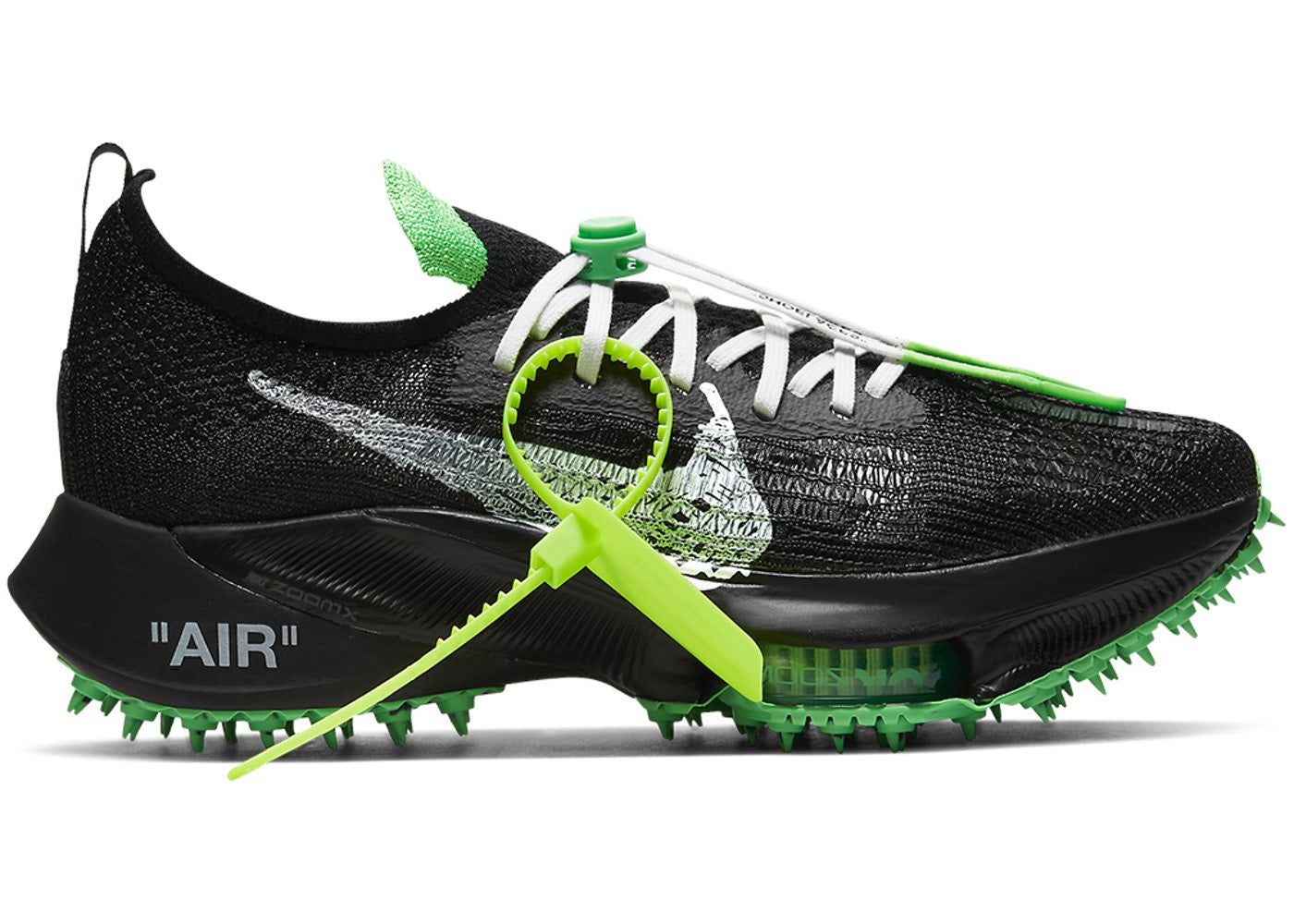 OFF-WHITE X NIKE AIR ZOOM TEMPO BLACK SCREAM GREEN - The Edit LDN