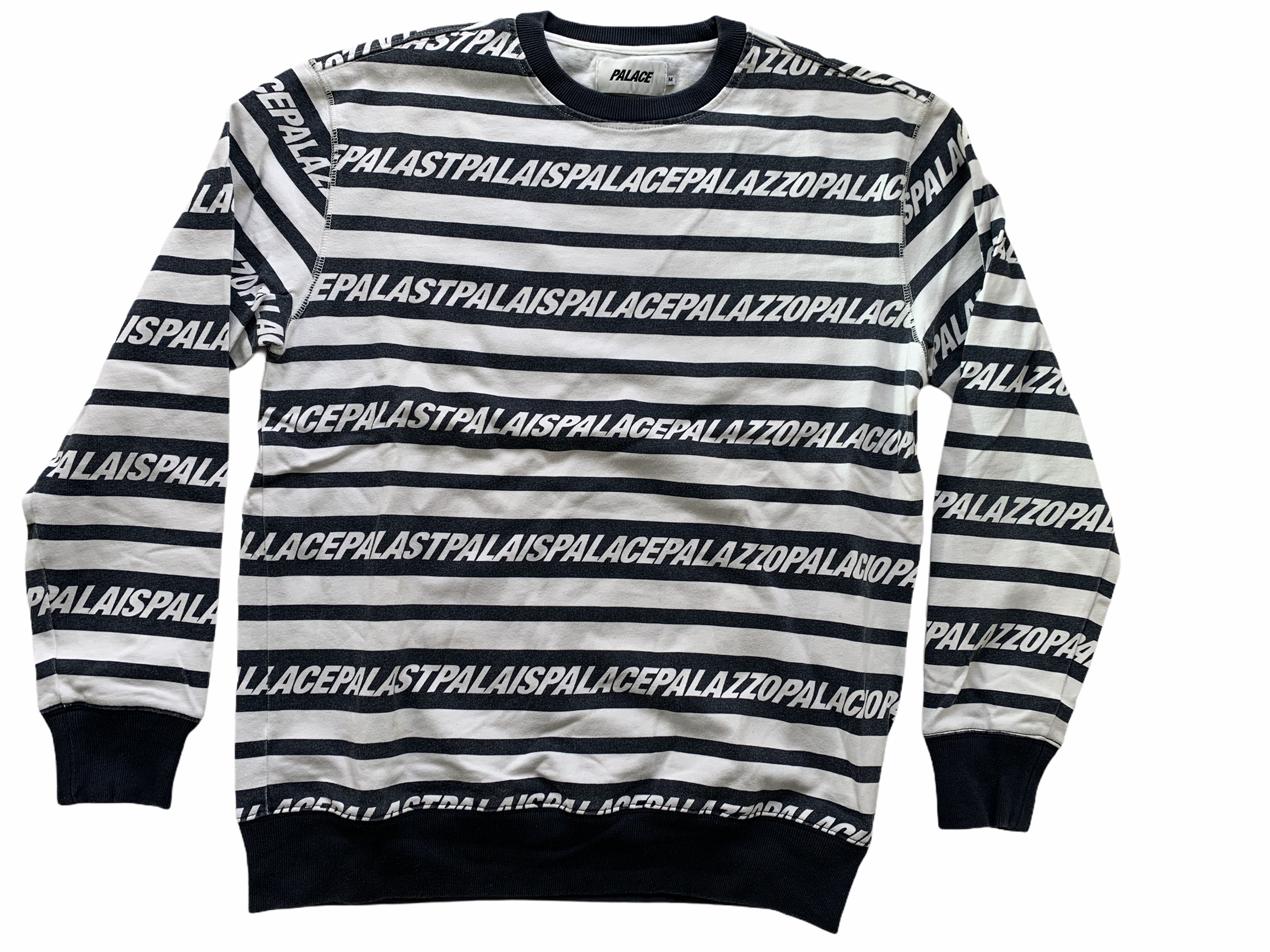 PALACE MULTI LINGUAL CREW NAVY/WHITE - The Edit Man London Online