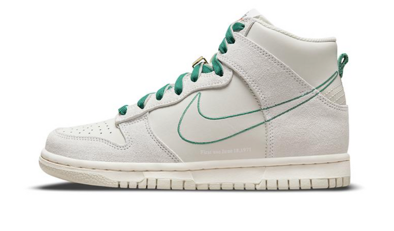 NIKE DUNK HIGH FIRST USE LIGHT BONE GREEN NOISE - The Edit LDN