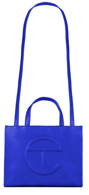 Medium leather logo deals tape crossbody bag