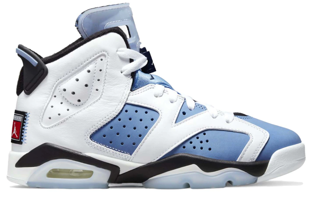 Blue and white jordans deals