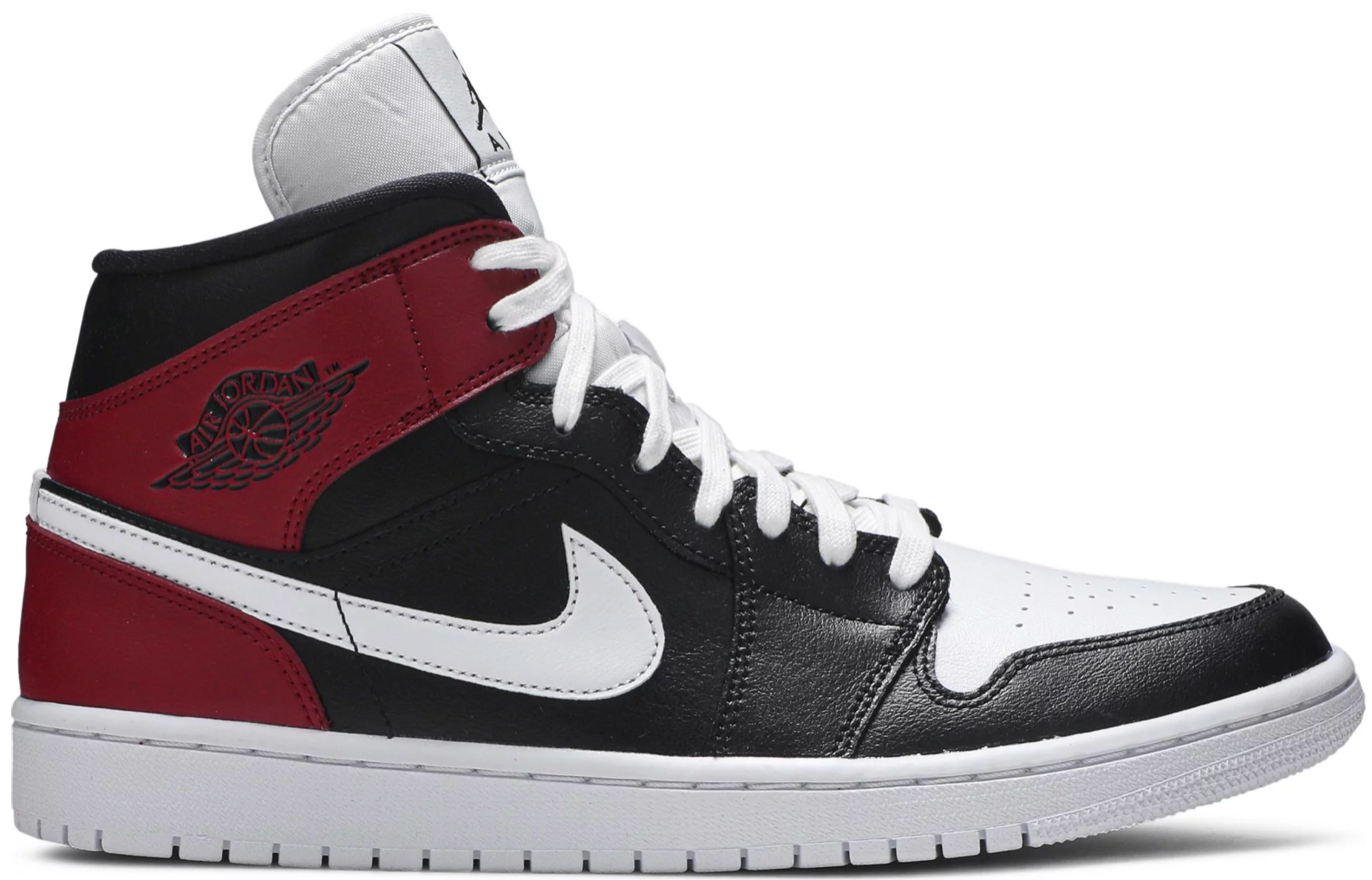 Jordan 1 negro sales con blanco y rojo