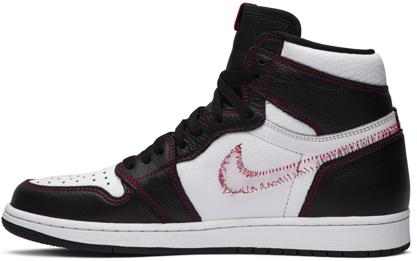 Jordan 1 rojo negro top y blanco