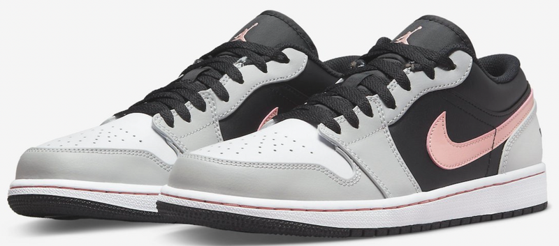 JORDAN 1 LOW BLACK GREY PINK