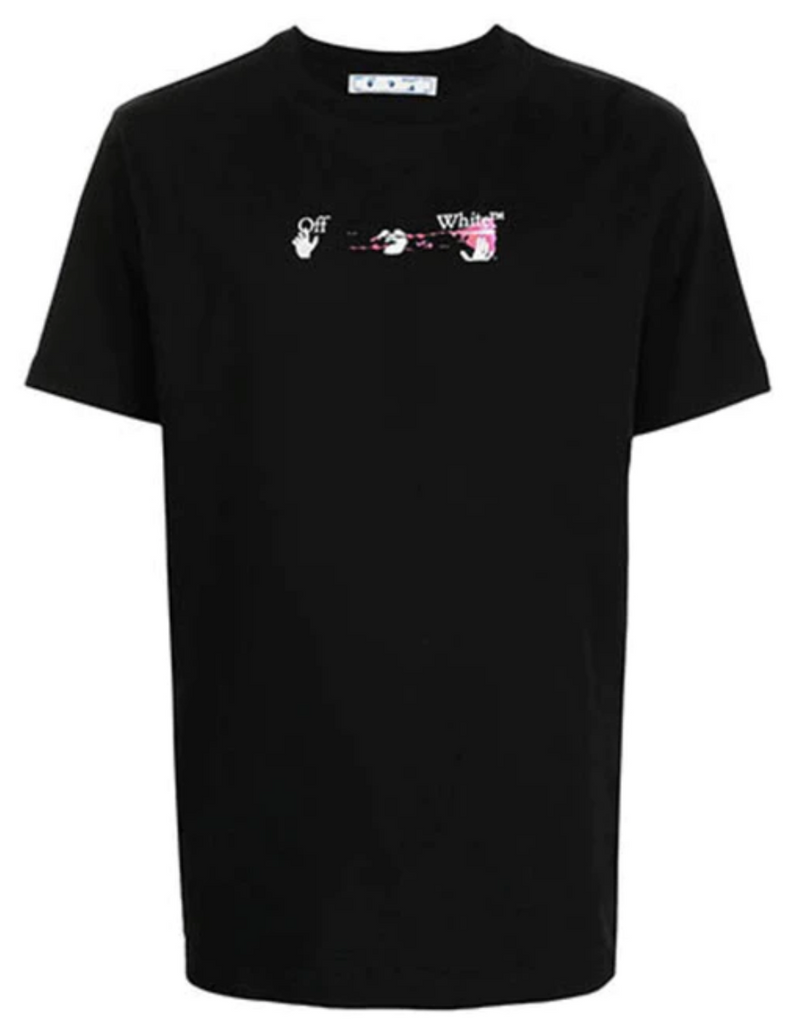 CAMISETA FLECHA ACRÍLICA OFF WHITE BLANCO FUCSIA