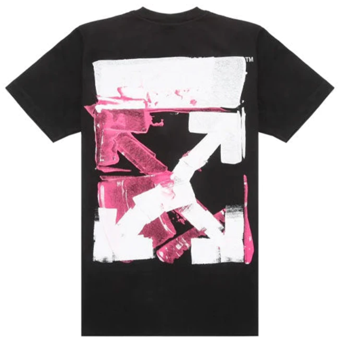 OFF WHITE ACRYLIC ARROW TEE WHITE FUCHSIA