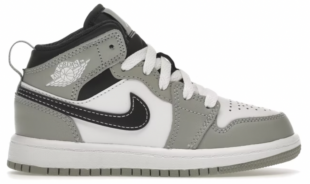 KIDS JORDAN 1 MID LIGHT SMOKE GREY 2022 PS