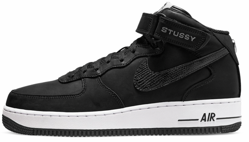 NIKE AIR FORCE 1 MID STUSSY SCHWARZ WEIß