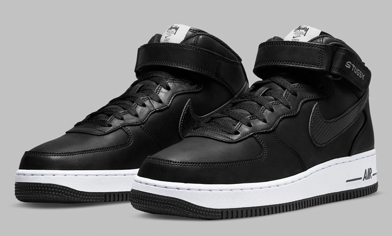 NIKE AIR FORCE 1 MID STUSSY SCHWARZ WEIß