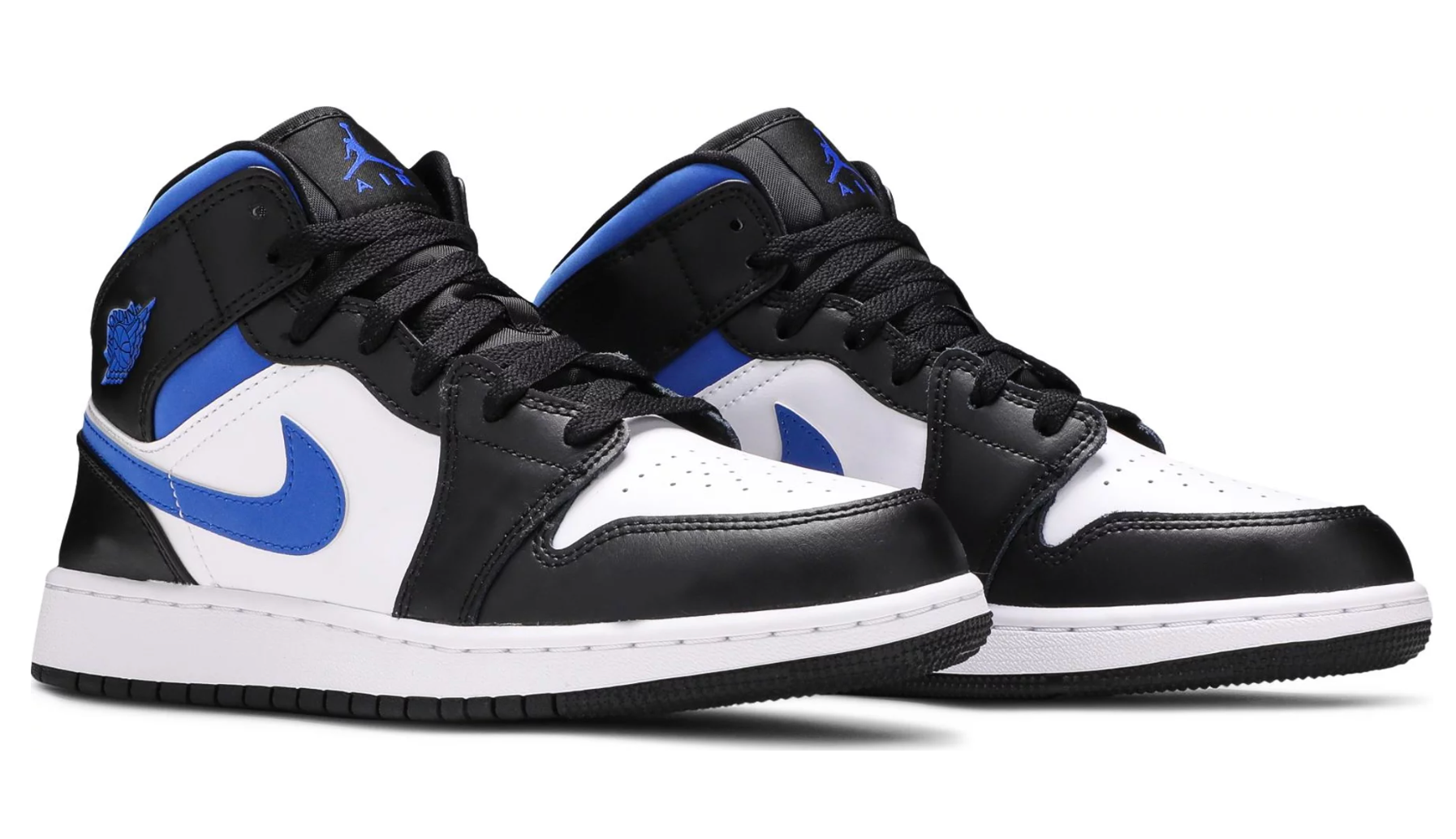 JORDAN 1 MID BLANCO NEGRO AZUL RACER GS