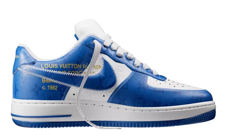 LOUIS VUITTON NIKE AIR FORCE 1 LOW BLANCO AZUL REAL - The Edit LDN