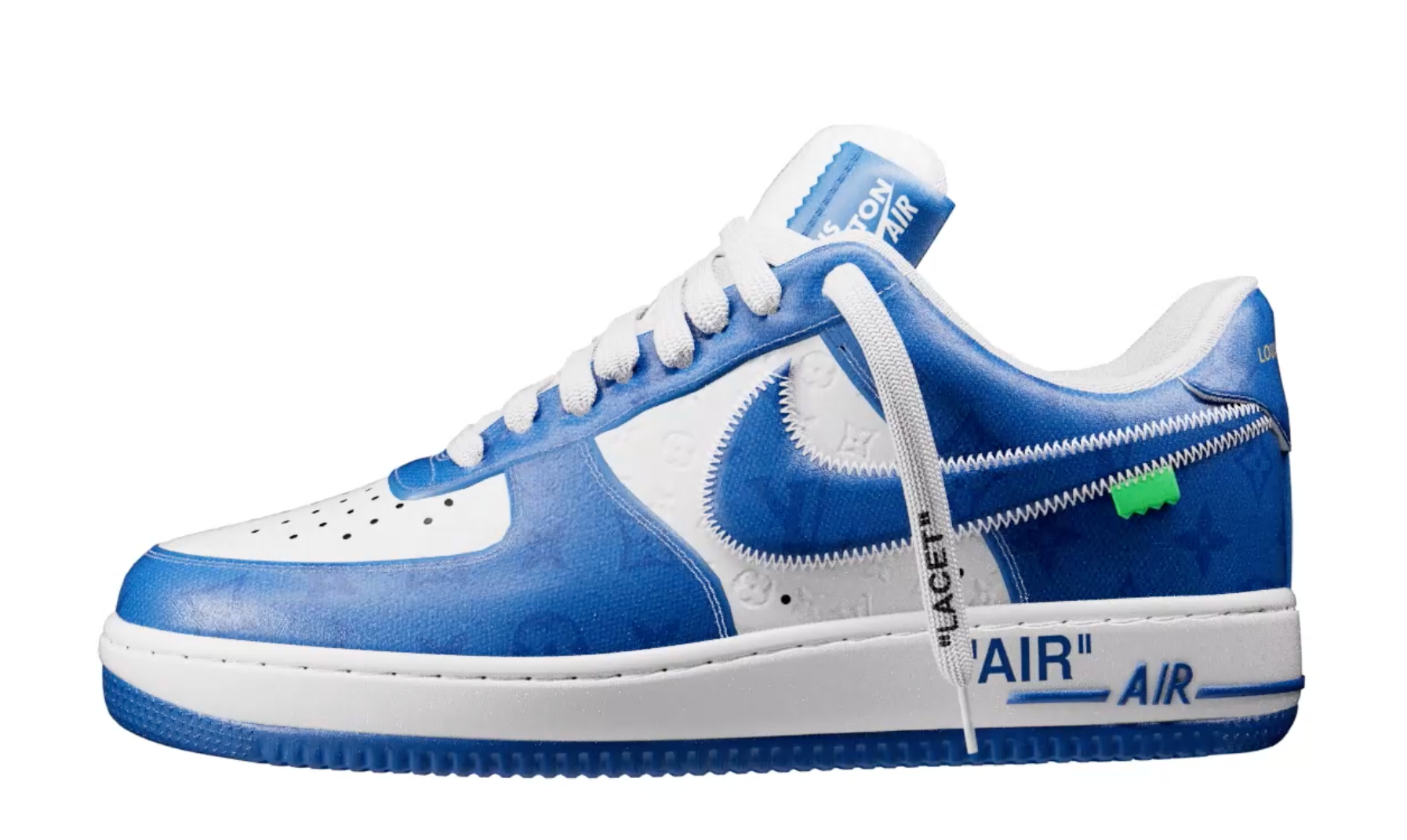 LOUIS VUITTON NIKE AIR FORCE 1 LOW BLANCO AZUL REAL