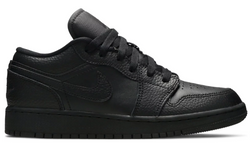 JORDAN 1 LOW TUMBLED LEDER SCHWARZ (GS)
