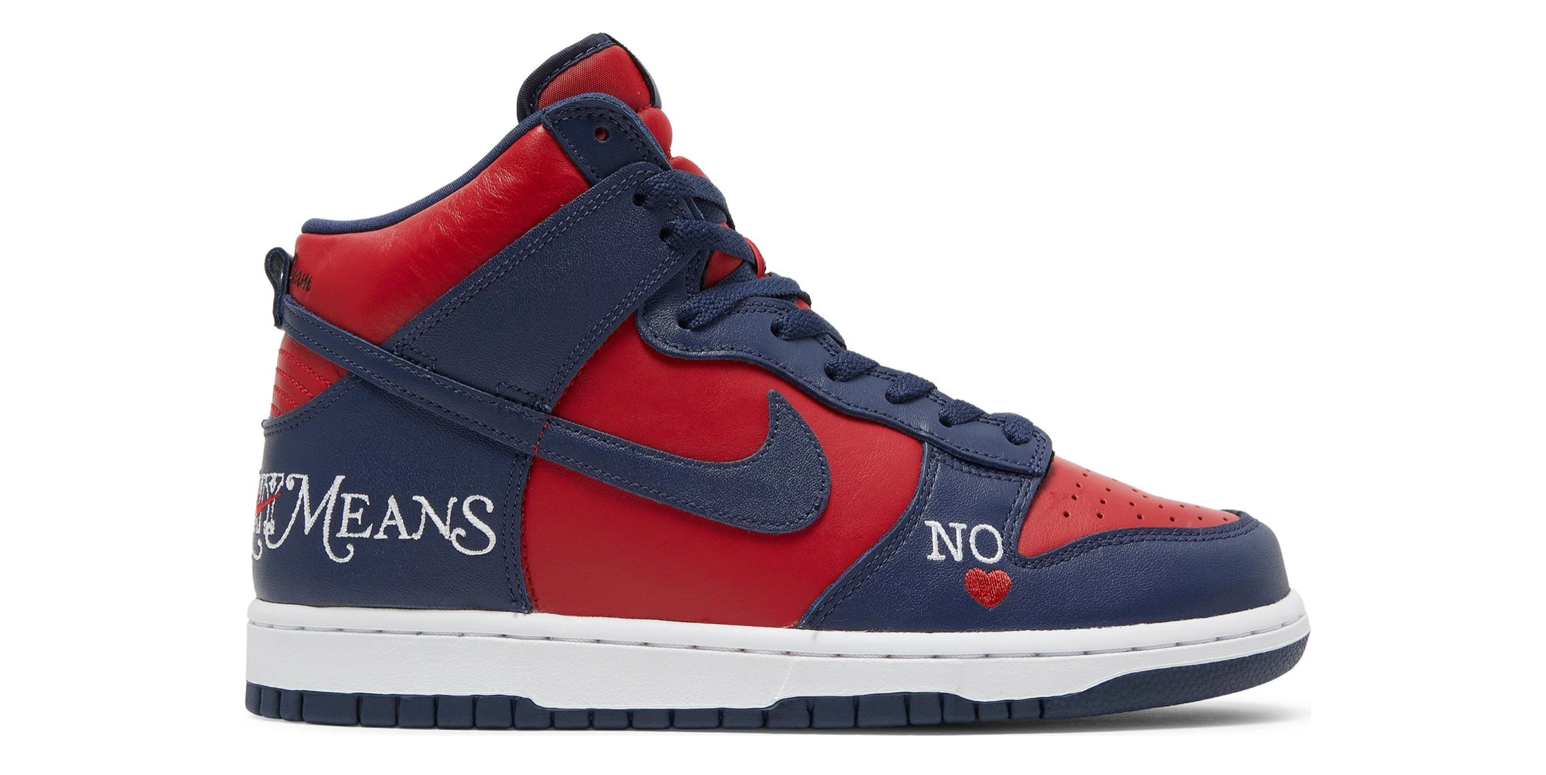 Red white and blue high hotsell top nikes