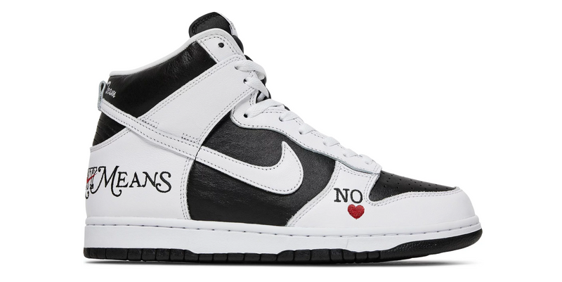 nike sb dunk high supreme by any means black