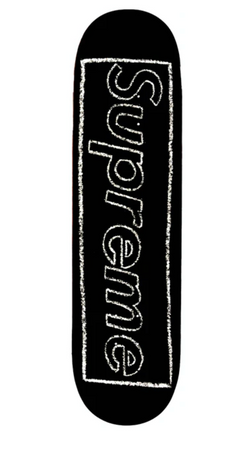 Supreme KAWS Chalk Logo Skateboard Deck Negro 