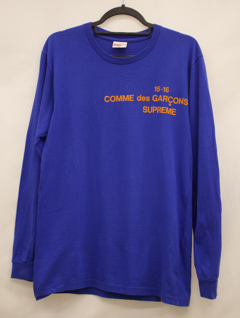 PRE LOVED - SUPREME X COMME DES GARCONS BLUE LONG SLEEVE