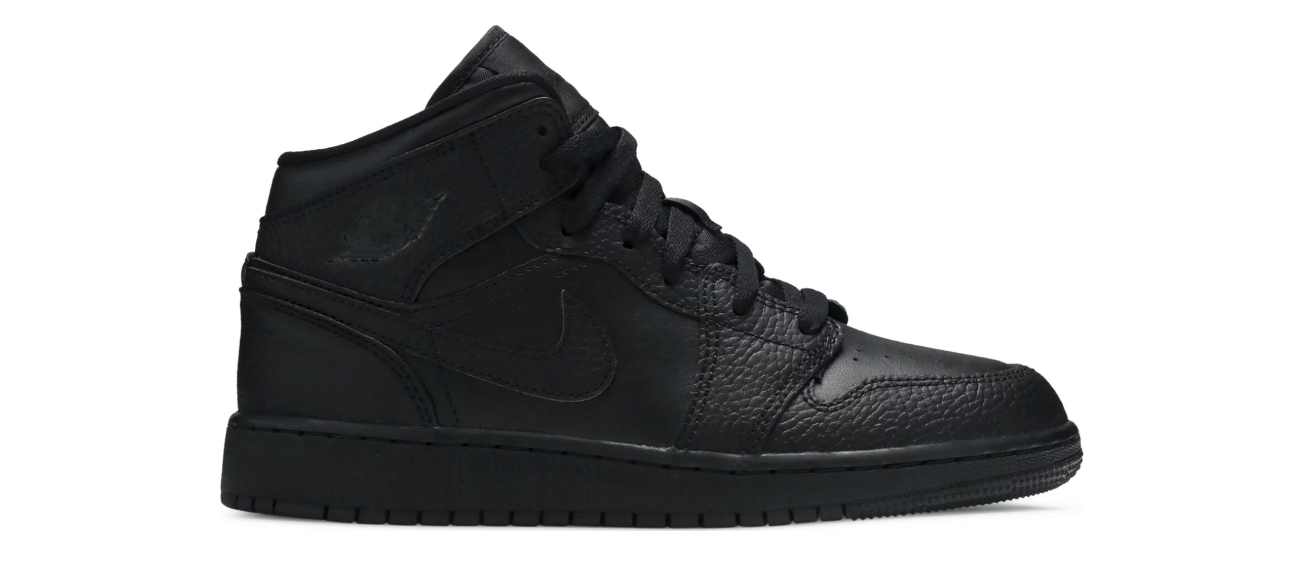 JORDAN 1 MID BLACK (GS)