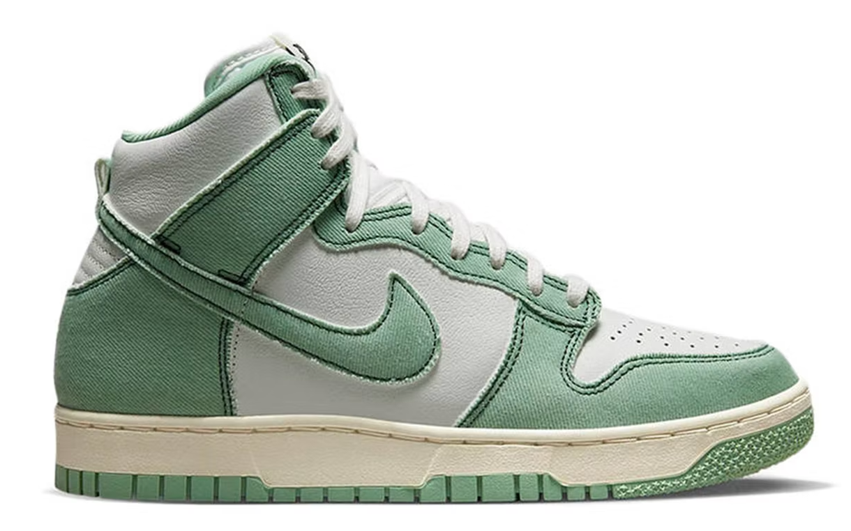 nike dunk high 1985 enamel green denim w