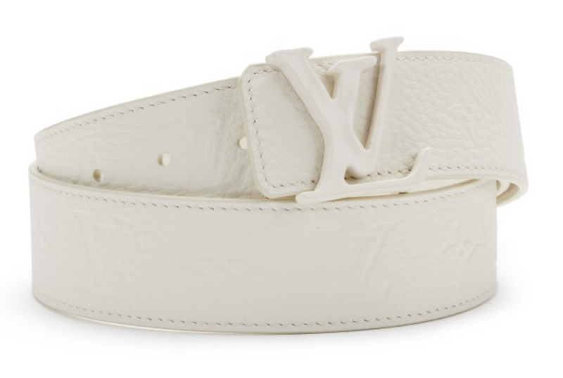 Louis Vuitton 40mm Embossed Taurillon White Leather Belt, Apparel