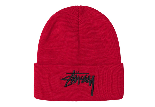 STUSSY BIG STOCK CUFF BEANIE RED