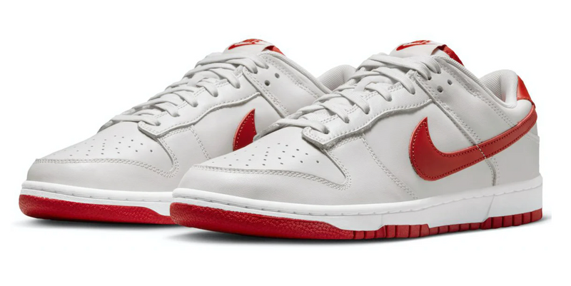NIKE DUNK LOW VAST GREY VARSITY RED (M)