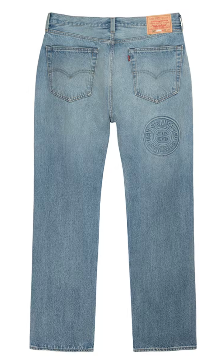STUSSY X LEVI S EMBOSSED 501 JEANS STUSSY RUGGED BLUE