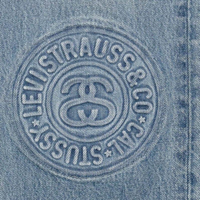 STUSSY X LEVI'S EMBOSSED 501 JEANS STUSSY RUGGED-BLUE